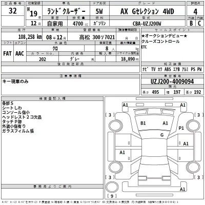 Toyota LAND CRUISER  с аукциона в Японии