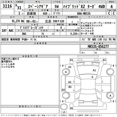 Suzuki SPACIA GEAR  с аукциона в Японии