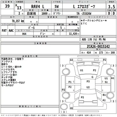 Toyota RAV4  с аукциона в Японии