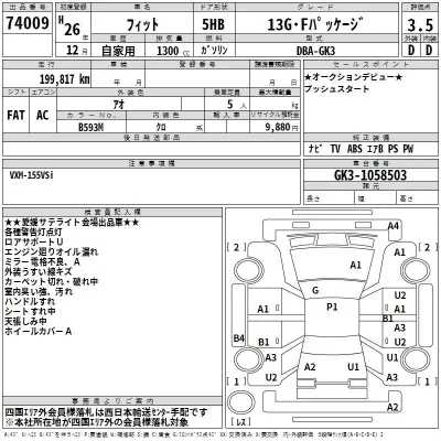 Honda FIT  с аукциона в Японии