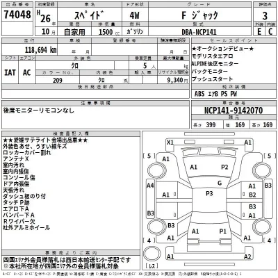 Toyota SPADE  с аукциона в Японии