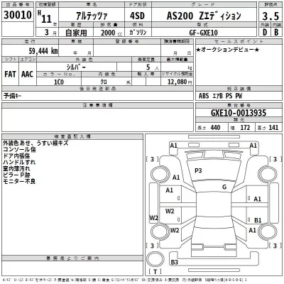 Toyota ALTEZZA  с аукциона в Японии