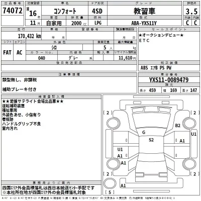 Toyota COMFORT  с аукциона в Японии