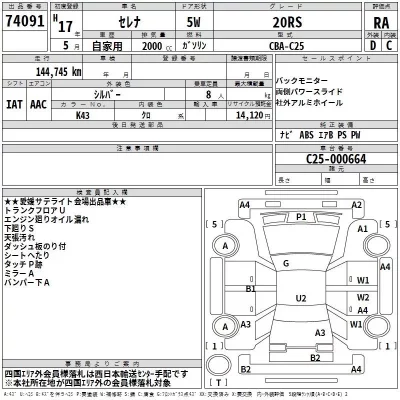 Nissan SERENA  с аукциона в Японии