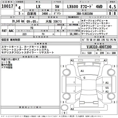 Lexus LX  с аукциона в Японии