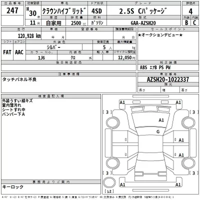 Toyota CROWN  с аукциона в Японии