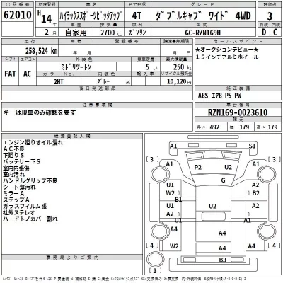 Toyota HILUX  с аукциона в Японии
