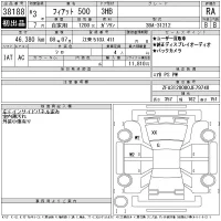 Fiat 500 лот № 38188 оценка RA  с аукциона в Японии 11