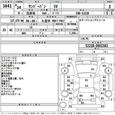 Subaru SAMBAR  с аукциона в Японии