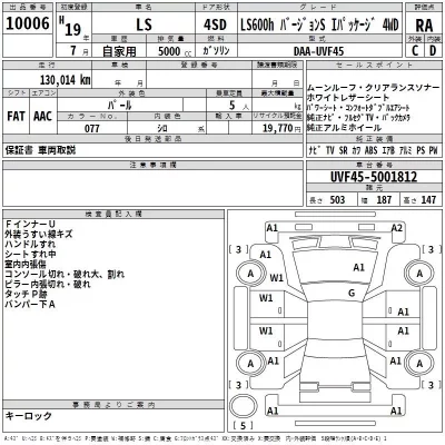 Lexus LS  с аукциона в Японии