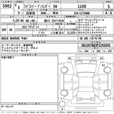 Rover DEFENDER  с аукциона в Японии