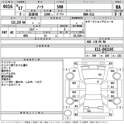 Nissan NOTE  с аукциона в Японии