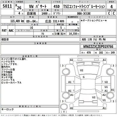 Volkswagen PASSAT  с аукциона в Японии