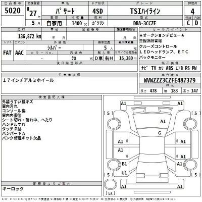Volkswagen PASSAT  с аукциона в Японии