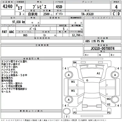 Toyota BREVIS  с аукциона в Японии