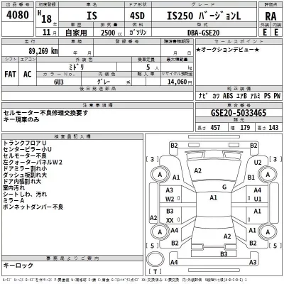 Lexus IS  с аукциона в Японии