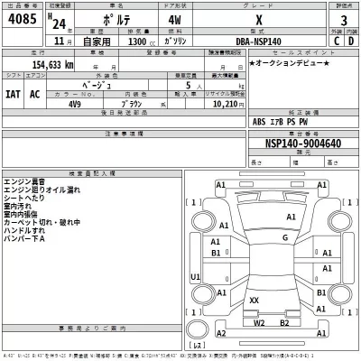 Toyota PORTE  с аукциона в Японии