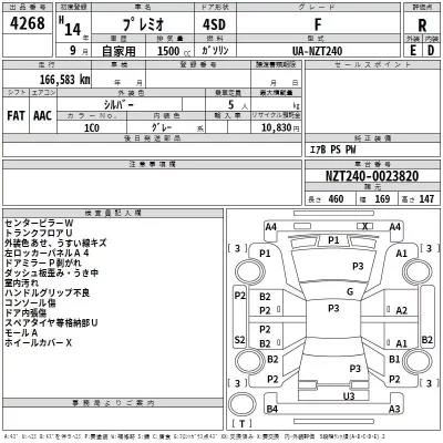 Toyota PREMIO  с аукциона в Японии