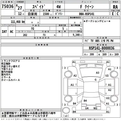 Toyota SPADE  с аукциона в Японии