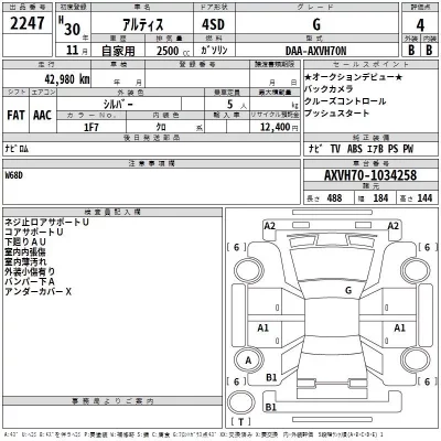 Daihatsu Altis  с аукциона в Японии