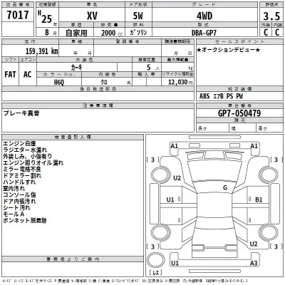 Subaru XV  с аукциона в Японии