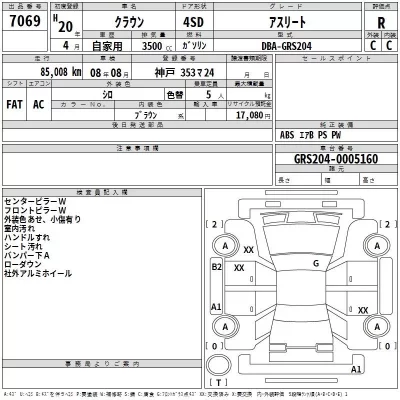 Toyota CROWN  с аукциона в Японии