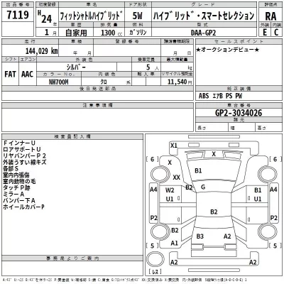 Honda FIT SHUTTLE  с аукциона в Японии