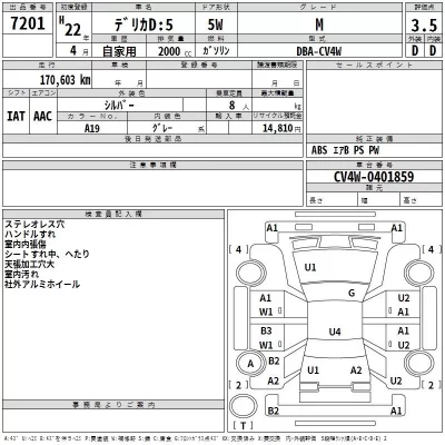 Mitsubishi DELICA D5  с аукциона в Японии
