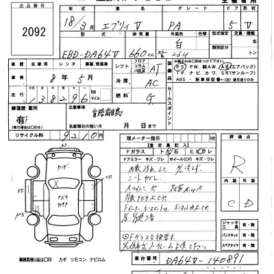 Suzuki EVERY  с аукциона в Японии