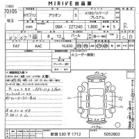 Toyota ALLION лот № 70105 оценка R  с аукциона в Японии 10