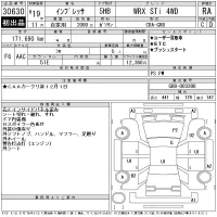 Subaru IMPREZA лот № 30630 оценка RA  с аукциона в Японии 11