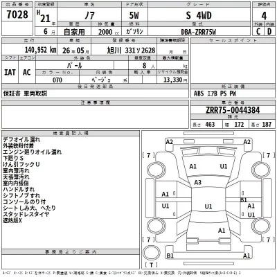 Toyota NOAH  с аукциона в Японии