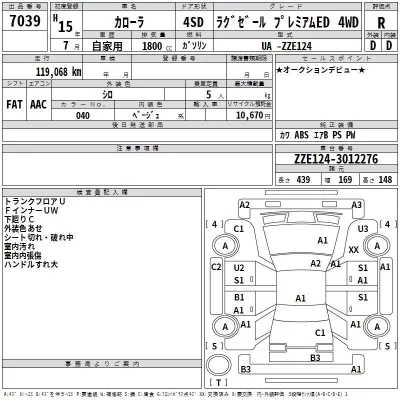 Toyota COROLLA  с аукциона в Японии