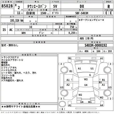 Toyota TOWN ACE VAN  с аукциона в Японии