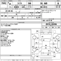 Suzuki SWIFT лот № 7042 оценка R  с аукциона в Японии 2