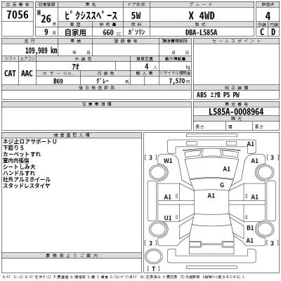 Toyota PIXIS SPACE  с аукциона в Японии