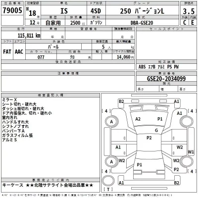 Lexus IS  с аукциона в Японии