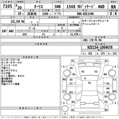 Toyota AURIS  с аукциона в Японии
