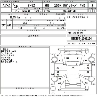 Toyota AURIS  с аукциона в Японии