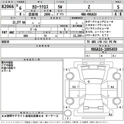 Toyota COROLLA CROSS  с аукциона в Японии