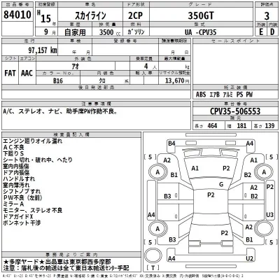 Nissan SKYLINE  с аукциона в Японии