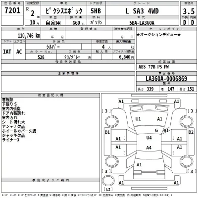 Toyota PIXIS EPOCH  с аукциона в Японии