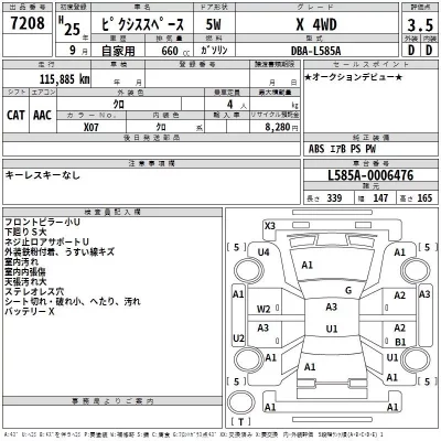 Toyota PIXIS SPACE  с аукциона в Японии