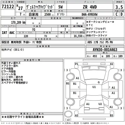 Toyota VELLFIRE  с аукциона в Японии