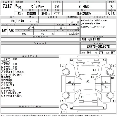 Toyota VOXY  с аукциона в Японии