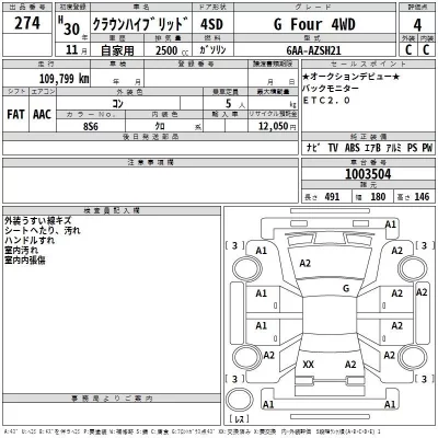 Toyota CROWN  с аукциона в Японии