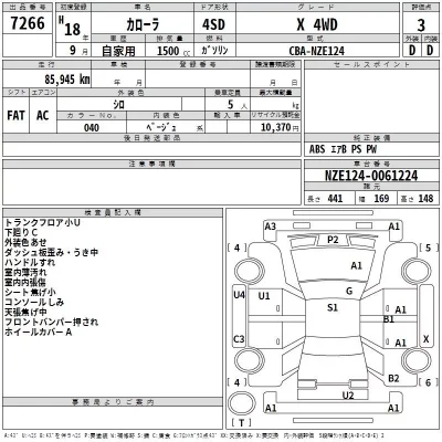 Toyota COROLLA  с аукциона в Японии