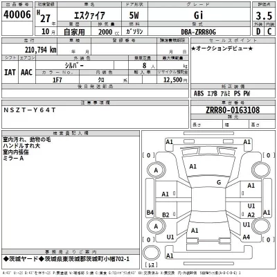 Toyota ESQUIRE  с аукциона в Японии