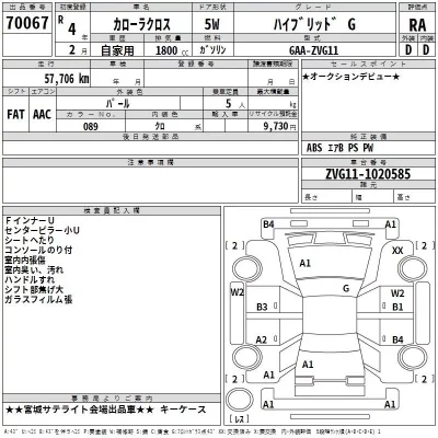 Toyota COROLLA CROSS  с аукциона в Японии