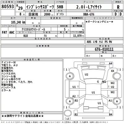 Subaru IMPREZA  с аукциона в Японии